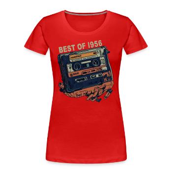 Vintage 1956 1956 Kassette - Vintage seit 1956 - Frauen Premium Bio T-Shirt - Rot - Vorne - Mia (176cm)