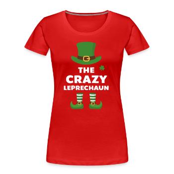 Le Crazy Leprechaun - T-shirt bio Premium Femme - rouge - Devant - Mia (176cm)
