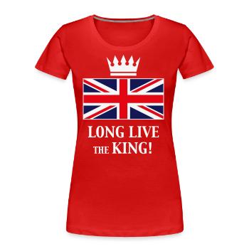 Long Live The King! (England / Great Britain / 3C) - Frauen Premium Bio T-Shirt - Rot - Vorne - Mia (176cm)