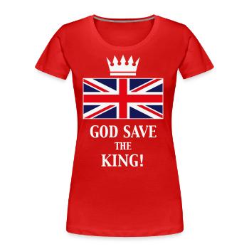 God Save The King! (England / Great Britain / 3C) - Frauen Premium Bio T-Shirt - Rot - Vorne - Mia (176cm)