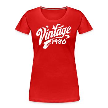 Vintage 1980 Year 1980 Birthday 1980 Retro - Women's Premium Organic T-Shirt - red - Front - Mia (176cm)