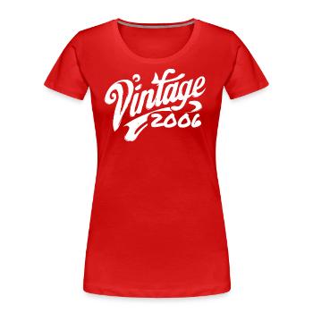 Vintage 2006 Jahrgang 2006 Geburtstag 2006 Retro - Frauen Premium Bio T-Shirt - Rot - Vorne - Mia (176cm)