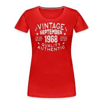 Legendary Since September 1968 Birthday September - Women's Premium Organic T-Shirt - red - Front - Mia (176cm)