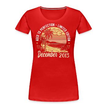 December 2013 Birthday Gift December 2013 - Women's Premium Organic T-Shirt - red - Front - Mia (176cm)