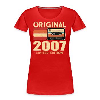 Geburtstag 2007 - Legendär Seit 2007 Geschenk 2007 - Frauen Premium Bio T-Shirt - Rot - Vorne - Mia (176cm)
