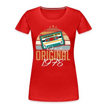 Vintage 1978 Born Original 1978 Birthday - Women's Premium Organic T-Shirt - red - Front - Mia (176cm)