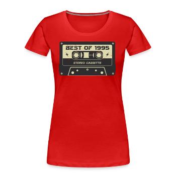 Retro Kassette 1995 vintage 1995 Geburtstag 1995 - Frauen Premium Bio T-Shirt - Rot - Vorne - Mia (176cm)