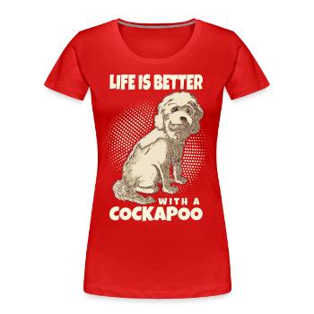 Cockapoo - Frauen Premium Bio T-Shirt - Rot - Vorne - Mia (176cm)