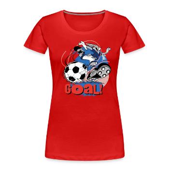 Looney Tunes Bugs Bunny Football Design Goal! - Women's Premium Organic T-Shirt - red - Front - Mia (176cm)