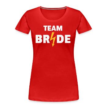Équipe Bride Flash (Enterrement de vie de garçon de mariée Enterrement de vie de garçon / 2C NEG) - T-shirt bio Premium Femme - rouge - Devant - Mia (176cm)