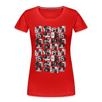 caméras classiques - T-shirt bio Premium Femme - rouge - Devant - Mia (176cm)