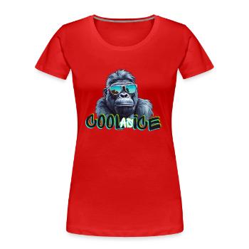 Cooler Gorilla - Frauen Premium Bio T-Shirt - Rot - Vorne - Mia (176cm)