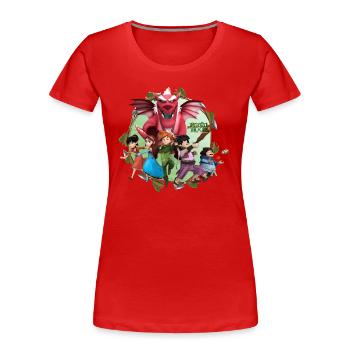 Robin Hood Schlitzohr von Sherwood Gruppe - Frauen Premium Bio T-Shirt - Rot - Vorne - Mia (176cm)