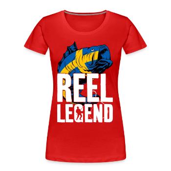 REEL LEGEND ANGLER ANGELN SCHWEDEN - Frauen Premium Bio T-Shirt - Rot - Vorne - Mia (176cm)
