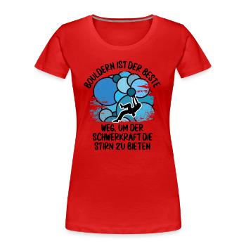 Vintage Bouldering Boulderers Climbing Climbers - Women's Premium Organic T-Shirt - red - Front - Mia (176cm)