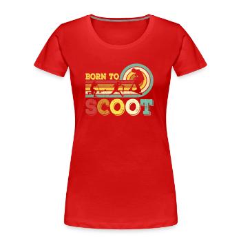 Né pour Scoot Stunt Scooter Trick Scooter Scooter - T-shirt bio Premium Femme - rouge - Devant - Mia (176cm)