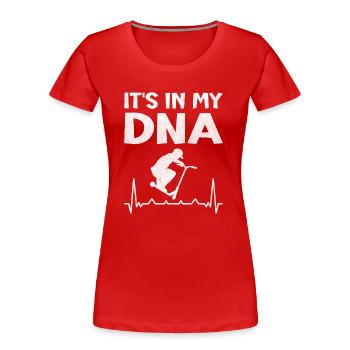 C’est dans mon ADN Stuntscooter Trickscooter Roller - T-shirt bio Premium Femme - rouge - Devant - Mia (176cm)