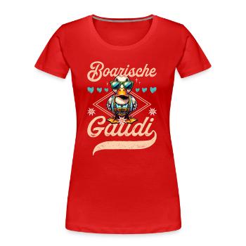 Boarische Gaudi Dirndl Replacement & Duck Trachtenshirt - Women's Premium Organic T-Shirt - red - Front - Mia (176cm)