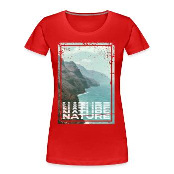 Nature - Frauen Premium Bio T-Shirt - Rot - Vorne - Mia (176cm)