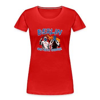 Berlin und nicht anders UPDATE - Frauen Premium Bio T-Shirt - Rot - Vorne - Mia (176cm)