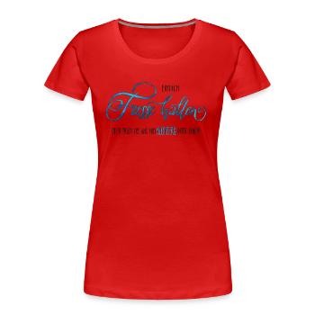 La ferme - T-shirt bio Premium Femme - rouge - Devant - Mia (176cm)
