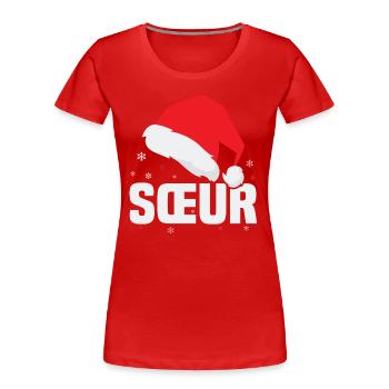 Soeur Noël, Cadeau de Noël - T-shirt bio Premium Femme - rouge - Devant - Mia (176cm)