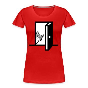 Lustige Tiere Katzengrafik - Frauen Premium Bio T-Shirt - Rot - Vorne - Mia (176cm)