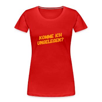 soll ich wieder gehen? - Frauen Premium Bio T-Shirt - Rot - Vorne - Mia (176cm)