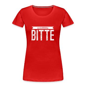Vorsicht bei der Abfahrt - Frauen Premium Bio T-Shirt - Rot - Vorne - Mia (176cm)
