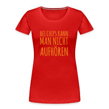 ich liebe Chips - Frauen Premium Bio T-Shirt - Rot - Vorne - Mia (176cm)