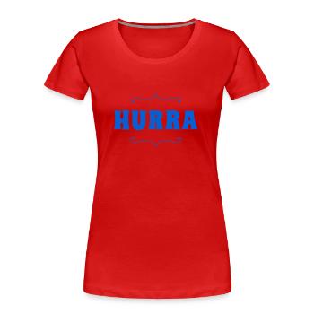 Hurra - Frauen Premium Bio T-Shirt - Rot - Vorne - Mia (176cm)