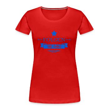 kommen sie mit - Frauen Premium Bio T-Shirt - Rot - Vorne - Mia (176cm)