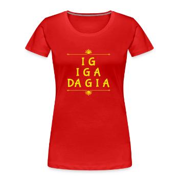 ich muss los - Frauen Premium Bio T-Shirt - Rot - Vorne - Mia (176cm)