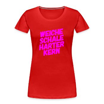 weiche Schale - Frauen Premium Bio T-Shirt - Rot - Vorne - Mia (176cm)