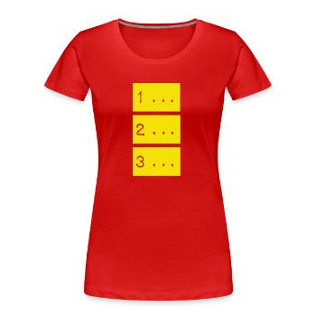 Countdown - Women's Premium Organic T-Shirt - red - Front - Mia (176cm)