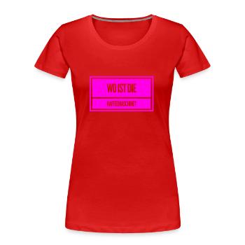 ich brauche Kaffee - Frauen Premium Bio T-Shirt - Rot - Vorne - Mia (176cm)