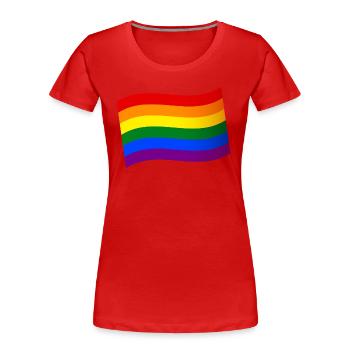 RAINBOW FLAG gay pride LGBT LGBTQ Liebe ist Liebe - Frauen Premium Bio T-Shirt - Rot - Vorne - Mia (176cm)