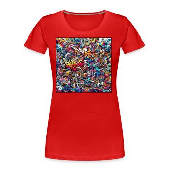 Graffiti Pulse - Women's Premium Organic T-Shirt - red - Front - Mia (176cm)