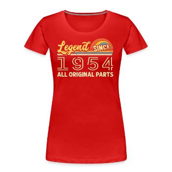 Légendaire depuis 1954 Anniversaire 1954 Né en 1954 - T-shirt bio Premium Femme - rouge - Devant - Mia (176cm)