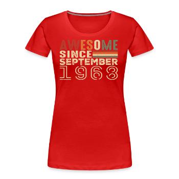 September 1968, birthday present September 1968 - Women's Premium Organic T-Shirt - red - Front - Mia (176cm)