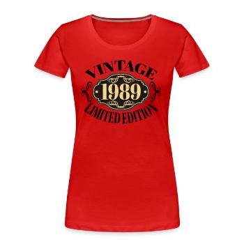 Jahrgang 1989 35. Geburtstag Männer Frauen, 35 Jahre alt - Frauen Premium Bio T-Shirt - Rot - Vorne - Mia (176cm)