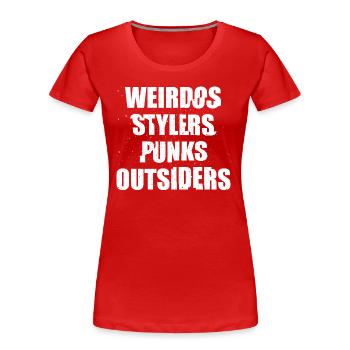 Weird Weirdo Weirdos Graphic - Women's Premium Organic T-Shirt - red - Front - Mia (176cm)