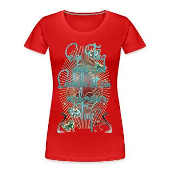 Schmetterling ohne lächeln verlorener Tag Emotion - Frauen Premium Bio T-Shirt - Rot - Vorne - Mia (176cm)