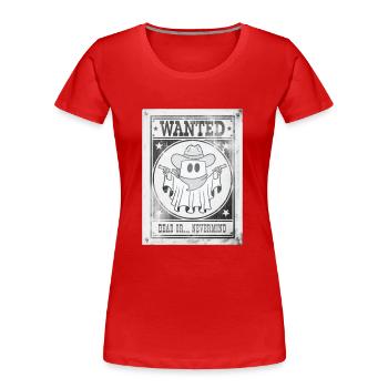 Halloween / Outlaw Phantom - Frauen Premium Bio T-Shirt - Rot - Vorne - Mia (176cm)