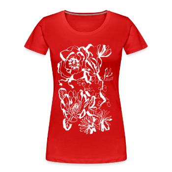 BLÜTE - Frauen Premium Bio T-Shirt - Rot - Vorne - Mia (176cm)