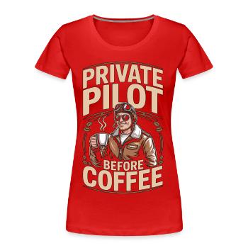 Maître de café avant hôtesse de l’air Maître de café - T-shirt bio Premium Femme - rouge - Devant - Mia (176cm)