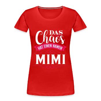 MIMI - chaos - Frauen Premium Bio T-Shirt - Rot - Vorne - Mia (176cm)