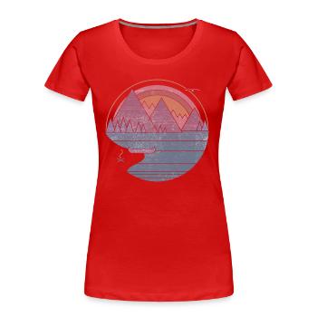 Mountain graphic - Women's Premium Organic T-Shirt - red - Front - Mia (176cm)