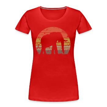 Éléphant Rétro Silhouette Faune Amoureux des éléphants - T-shirt bio Premium Femme - rouge - Devant - Mia (176cm)