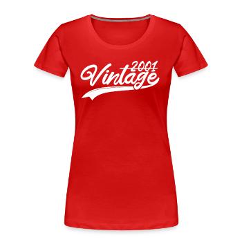 Vintage 2001 Birthday Gift 2001 - Women's Premium Organic T-Shirt - red - Front - Mia (176cm)